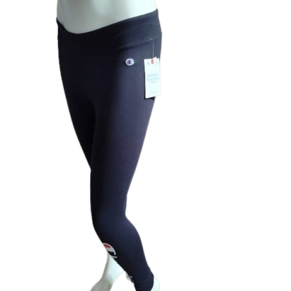 Champion Black Logo Spandex Leggings Size Large - Picture 3 of 10